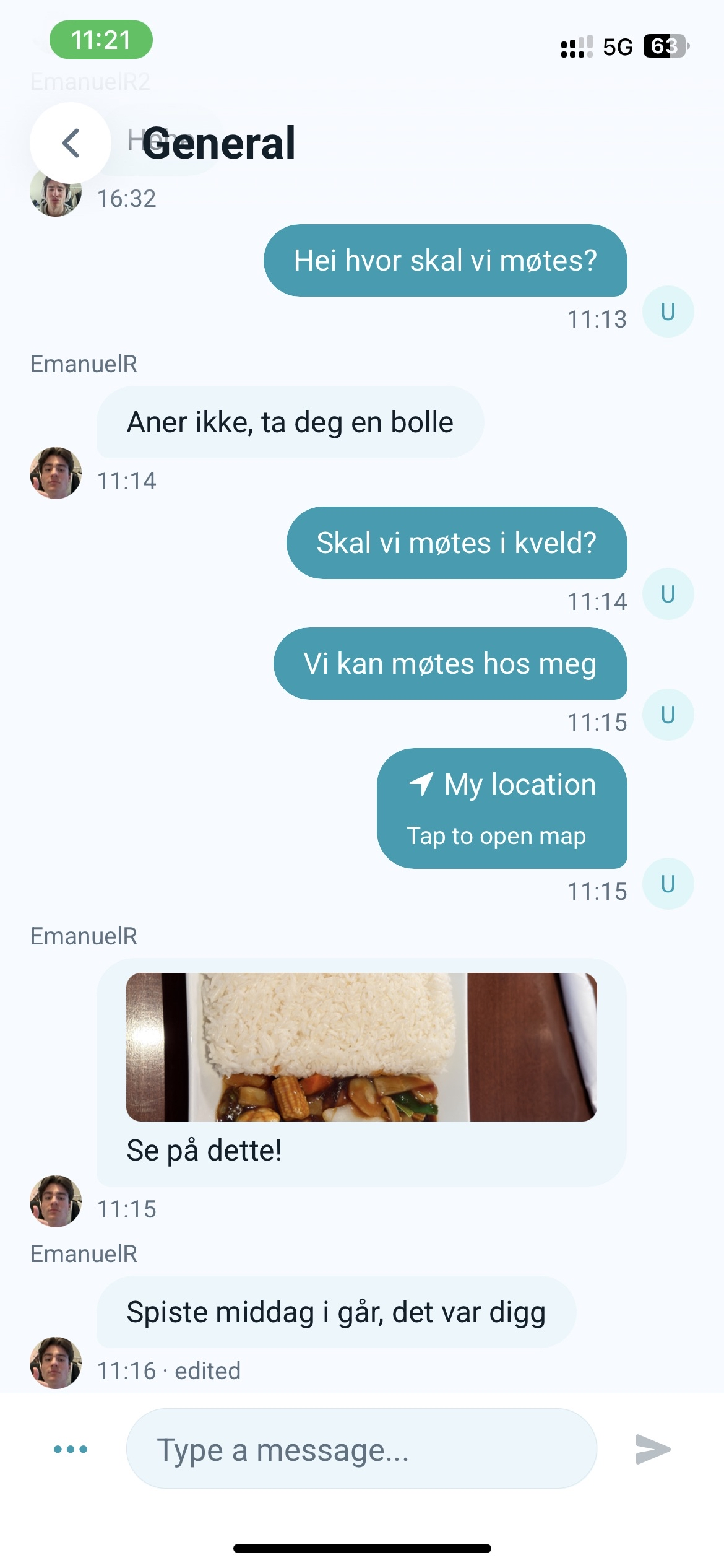 Chat screen